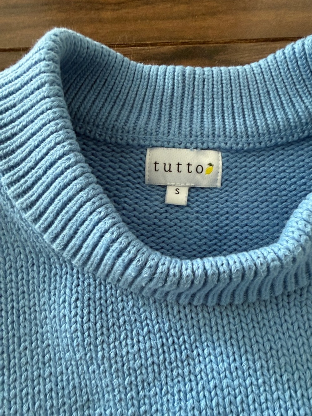 Tutti knit Light Blue & White Striped Crewneck Sweater - Picture 2 of 3